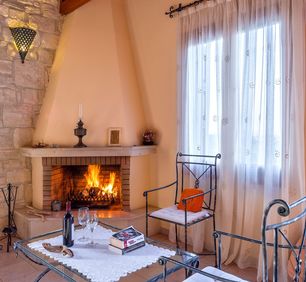 Amazing villas in Crete - Villa Myrrini - Fireplace