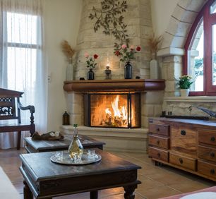 Amazing villas in Crete - Villa Argiris - Fireplace