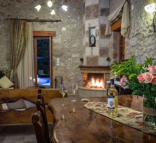 Villa Asteri -  Living area at night